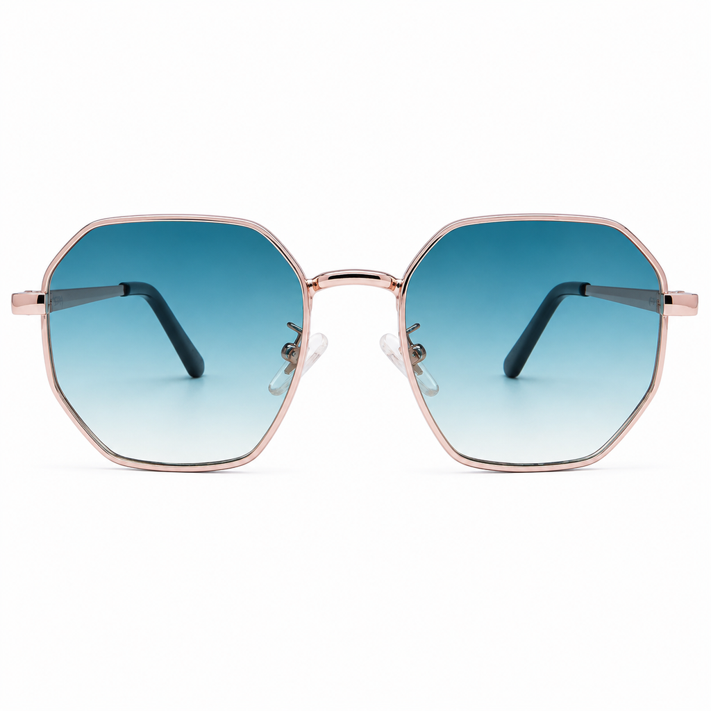 Lentes de sol Vespa DYVE-054 geométrico dorado petróleo degradé