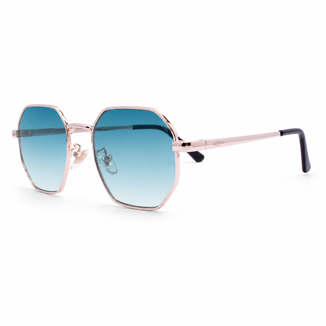 Lentes de sol Vespa DYVE-054 geométrico dorado petróleo degradé